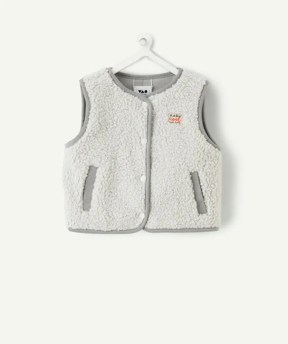 Veste sans manches bébé garçon sherpa réversible