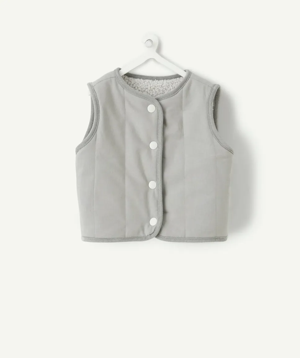 Veste sans manches bébé garçon sherpa réversible