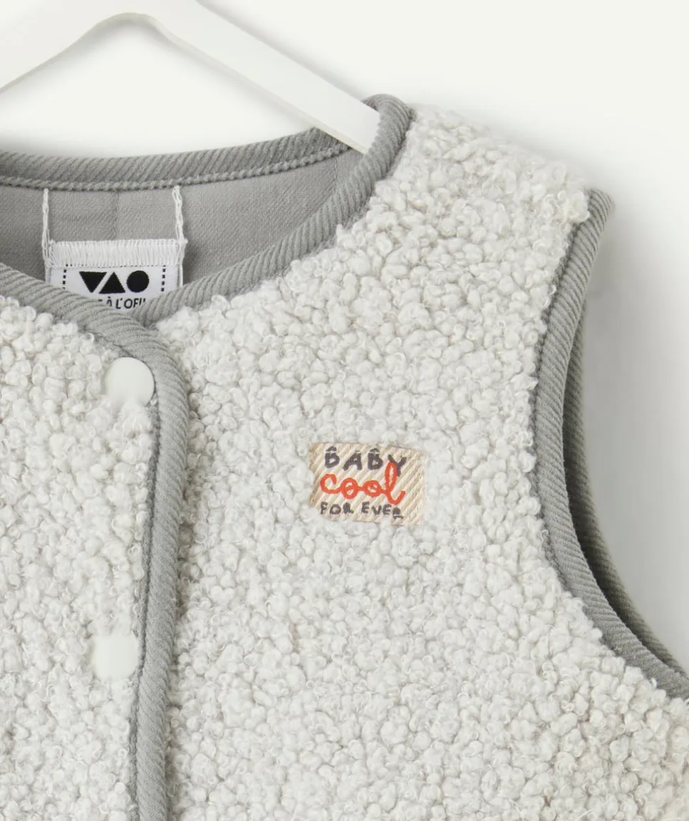 Veste sans manches bébé garçon sherpa réversible