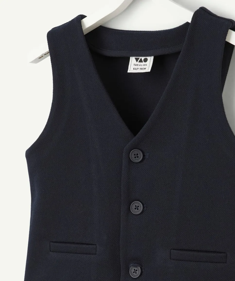 Veste sans manches bleu marine garçon