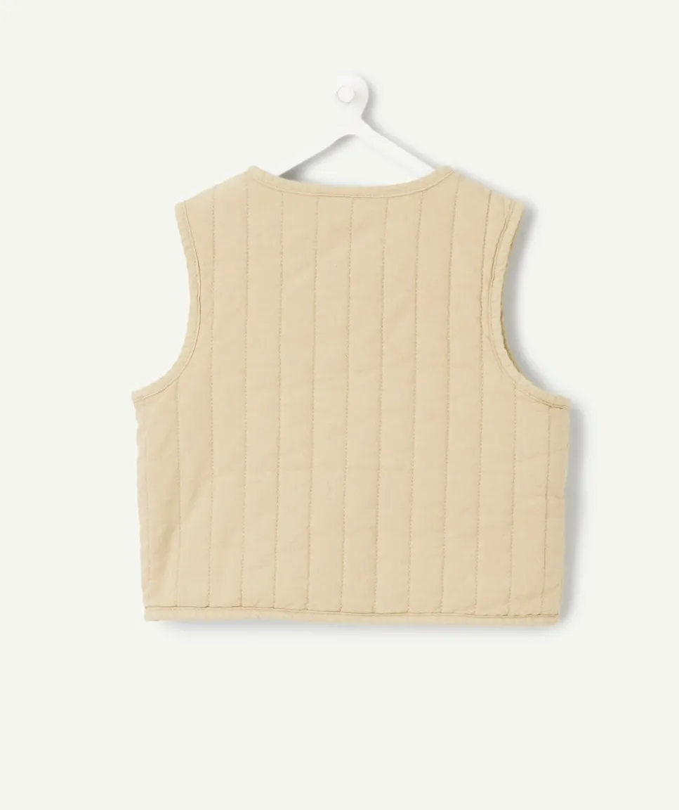 Veste sans manches matelassée beige bébé garçon