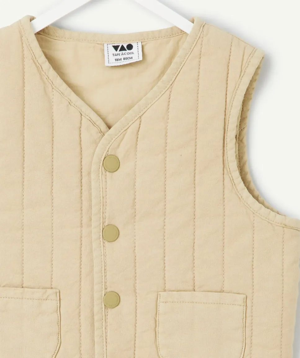 Veste sans manches matelassée beige bébé garçon