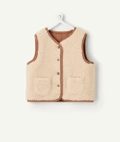 Veste sans manches réversible bébé garçon marron