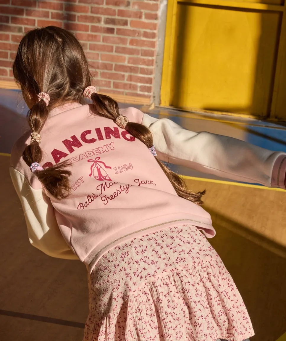 Veste teddy fille rose imprimé