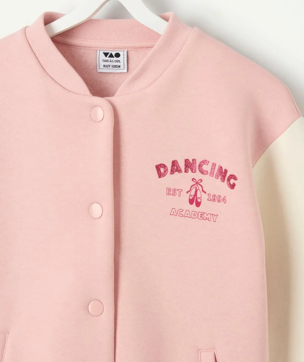Veste teddy fille rose imprimé